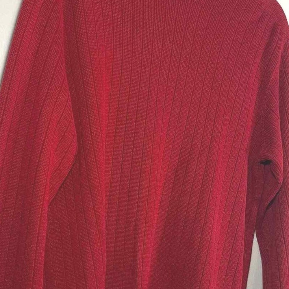Abercrombie & Fitch Vintage Y2K Red Muscle Sweater Men M Ribbed Crew Neck Preppy - Picture 2 of 5